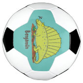 Niedlich-grüne Dimetrodon-Cartoon Fußball (Gedreht)