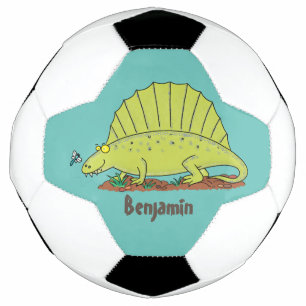 Niedlich-grüne Dimetrodon-Cartoon Fußball