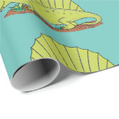 Niedlich-grüne Dimetrodon-Cartoon Geschenkpapier (Rolleneckpunkt)