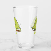 Niedlich-grüne Dimetrodon-Cartoon Glas (Links)