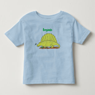 Niedlich-grüne Dimetrodon-Cartoon Kleinkind T-shirt