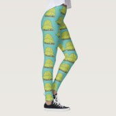 Niedlich-grüne Dimetrodon-Cartoon Leggings (Rechts)