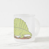 Niedlich-grüne Dimetrodon-Cartoon Mattglastasse (VorderseiteRechts)