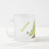 Niedlich-grüne Dimetrodon-Cartoon Mattglastasse (Links)