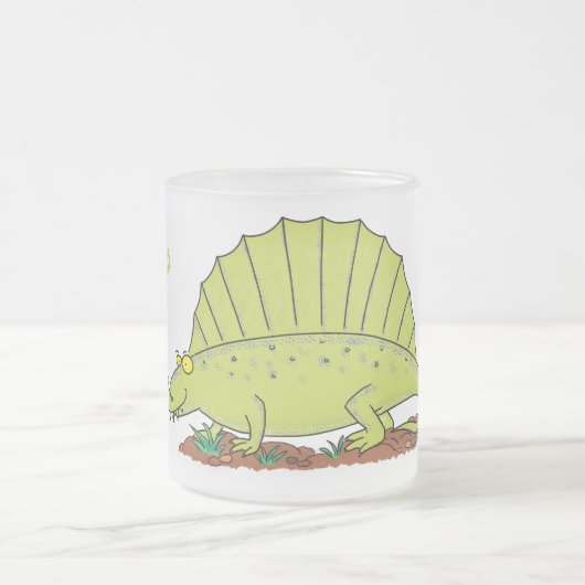 Niedlich-grüne Dimetrodon-Cartoon Mattglastasse (Mittel)