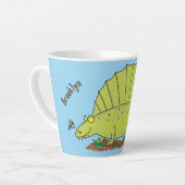 Niedlich-grüne Dimetrodon-Cartoon Milchtasse (Linke Ecke)