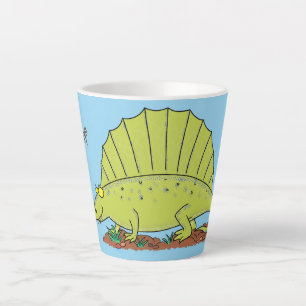 Niedlich-grüne Dimetrodon-Cartoon Milchtasse