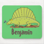 Niedlich-grüne Dimetrodon-Cartoon Mousepad (Vorne)
