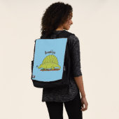 Niedlich-grüne Dimetrodon-Cartoon Rucksack (Ausgewaschen)