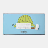 Niedlich-grüne Dimetrodon-Cartoon Schreibtischunterlage (Tastatur & Maus)