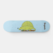 Niedlich-grüne Dimetrodon-Cartoon Skateboard (Horizontal)