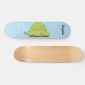 Niedlich-grüne Dimetrodon-Cartoon Skateboard (Horizontal)