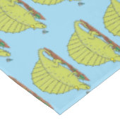 Niedlich-grüne Dimetrodon-Cartoon Tischdecke (Schrägansicht)