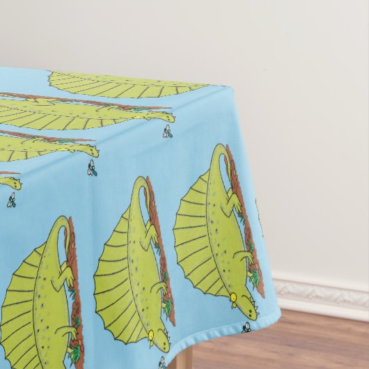 Niedlich-grüne Dimetrodon-Cartoon Tischdecke (Beispiel)