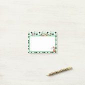 Niedlich Grüne Farbe mit Pfoten niedliche Kätzchen Post-it Klebezettel (Auf Schreibtisch)