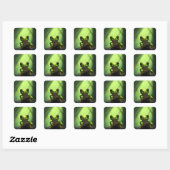 Niedlich-grüne Froschsticker Quadratischer Aufkleber (Blatt)