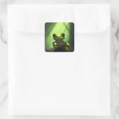 Niedlich-grüne Froschsticker Quadratischer Aufkleber (Tasche)