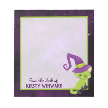 Niedlich-grüne Lila Halloween-Katze