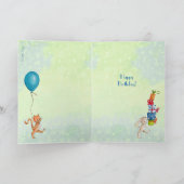 niedlich-grüne Little Birthday Boy Illustration Karte (Innenseite)