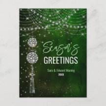 Niedlich-grüne Monogramm-Ornamente Weihnachten