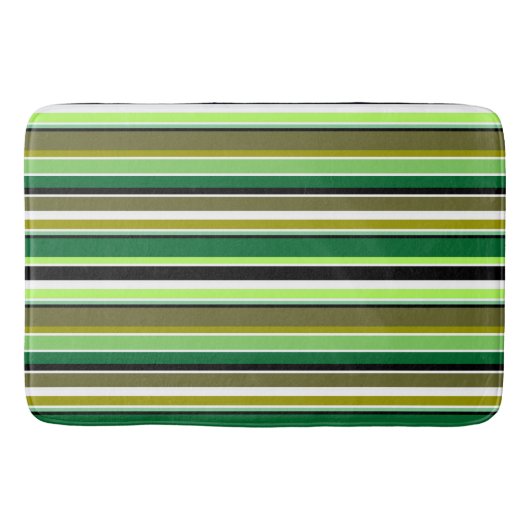 Niedlich-grüne Streifen Badematte (Vorderseite)