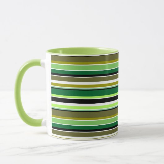Niedlich-grüne Streifen Tasse (Links)