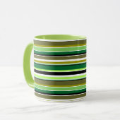 Niedlich-grüne Streifen Tasse (Vorderseite Links)