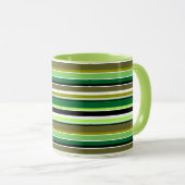 Niedlich-grüne Streifen Tasse (VorderseiteRechts)