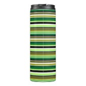 Niedlich-grüne Streifen Thermosbecher (Rückseite)