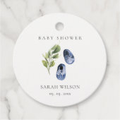 Niedlich grüne Tinte Blue Boy Shoes Foliage Baby D Geschenkanhänger (Vorderseite)