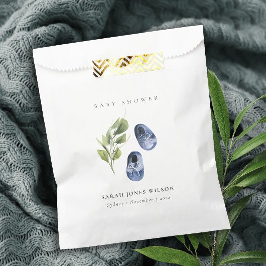 Niedlich grüne Tinte Blue Boy Shoes Foliage Baby D Geschenktütchen