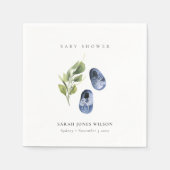 Niedlich grüne Tinte Blue Boy Shoes Foliage Baby D Serviette (Vorderseite)