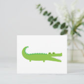 Niedlich-grüner Alligator Postkarte (Stehend Vorderseite)