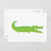 Niedlich-grüner Alligator Postkarte (Vorne/Hinten)