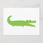 Niedlich-grüner Alligator Postkarte (Vorderseite)
