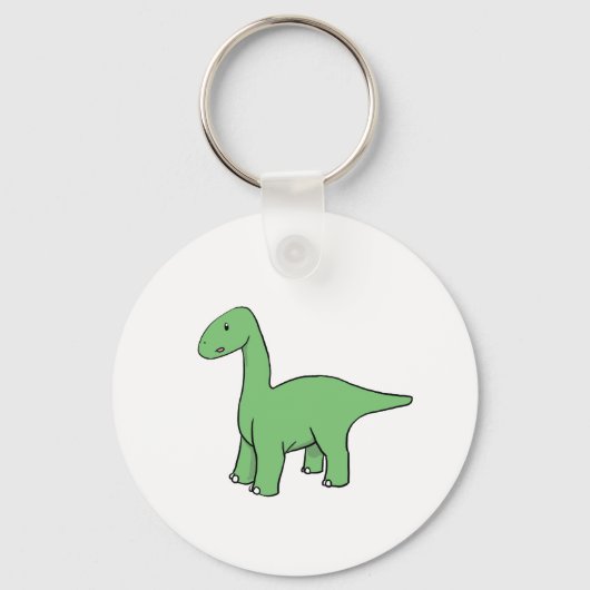 Niedlich-grüner Brontosaurus Schlüsselanhänger (Vorderseite)