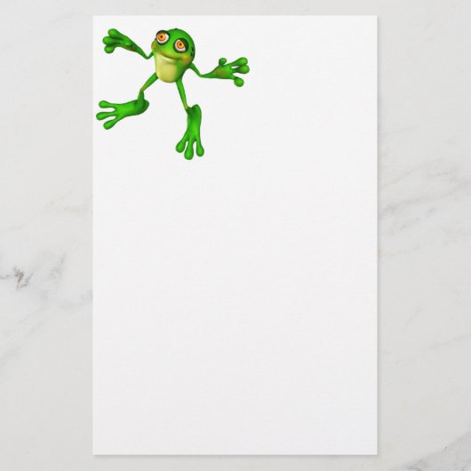 Niedlich-grüner Froggy Briefpapier (Vorderseite)