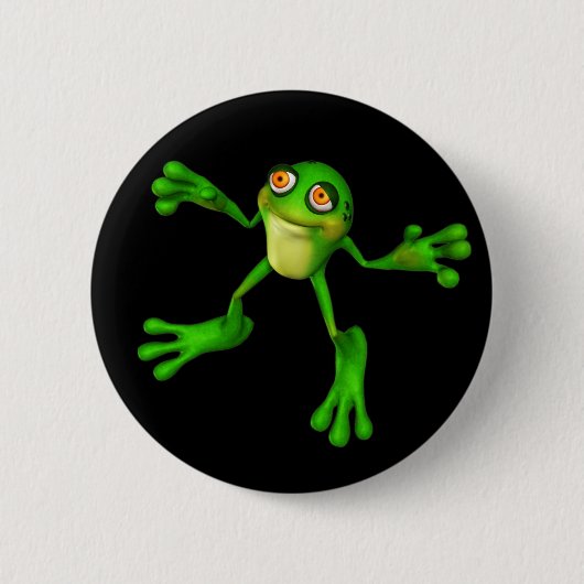 Niedlich-grüner Froggy Button (Vorderseite)