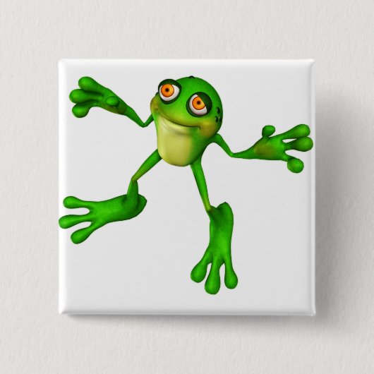 Niedlich-grüner Froggy Button (Vorderseite)
