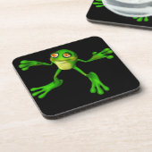 Niedlich-grüner Froggy Getränkeuntersetzer (Linke Seite)