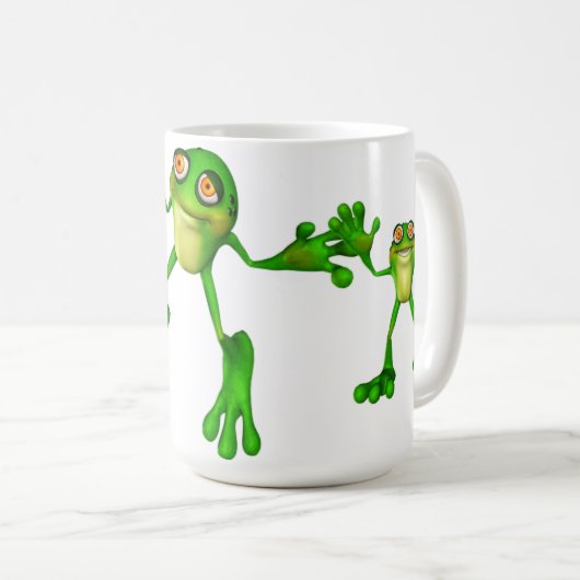 Niedlich-grüner Froggy Kaffeetasse (VorderseiteRechts)