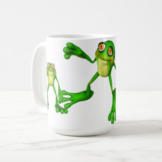 Niedlich-grüner Froggy Kaffeetasse (Vorderseite Links)