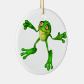 Niedlich-grüner Froggy Keramik Ornament (Rechts)