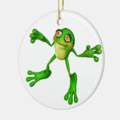 Niedlich-grüner Froggy Keramik Ornament (Links)