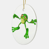 Niedlich-grüner Froggy Keramikornament (Links)