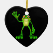 Niedlich-grüner Froggy Keramikornament (Vorne)