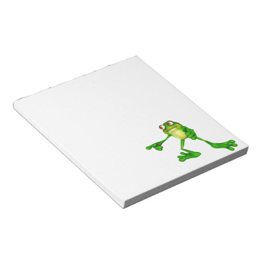 Niedlich-grüner Froggy Notizblock (angewinkelt)
