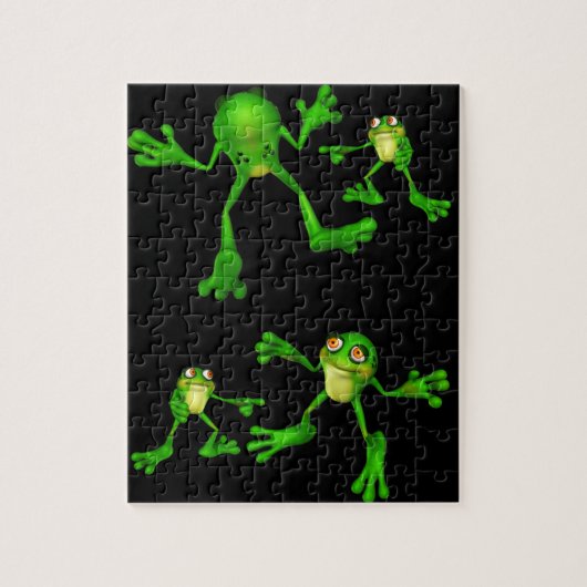 Niedlich-grüner Froggy Puzzle (Vertikal)