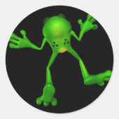 Niedlich-grüner Froggy Runder Aufkleber (Vorderseite)