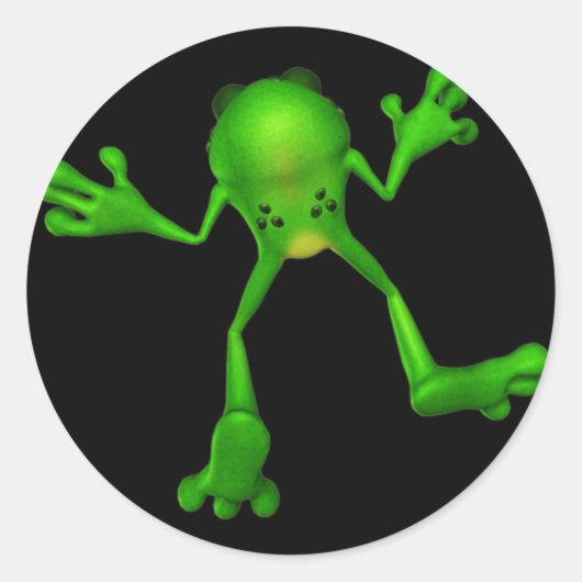 Niedlich-grüner Froggy Runder Aufkleber (Vorderseite)